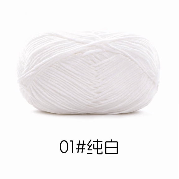 Nvzi Combed Milk Cotton,Medium Thick Yarn - 35g1 Roll,Soft and Skin-Friendly,Ideal for Knitting Clothes,Handicrafts and Blankets,Can weave numerous projects,suitable for beginners,white