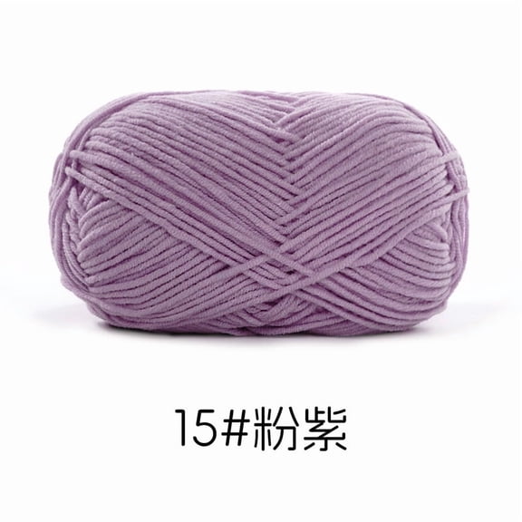 Nvzi Combed Milk Cotton,Medium Thick Yarn - 35g1 Roll,Soft and Skin-Friendly,Ideal for Knitting Clothes,Handicrafts and Blankets,Can weave numerous projects,suitable for beginners,light purple