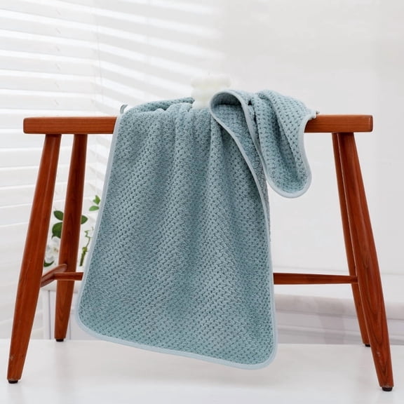 Nvzi Coral Fleece Pineapple Grid Towel - Soft Towels, Thick Towels,Ultra Absorbent Yarn Towel for Daily Use, Bathing, household use, thickened,Comfortable & Durable​,blue