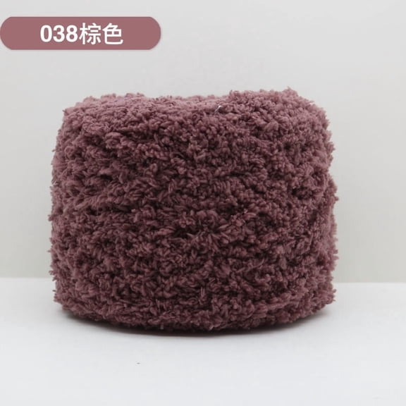 Nvzi Coral Velvet Yarn, 3 rolls (285 grams in total, 95 grams per roll), high-quality blended fiber, ultra soft yarn for crochet and DIY crafts, easy to use and durable, brown in color