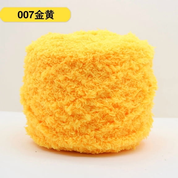 Nvzi Coral Velvet Yarn, 3 rolls (285 grams in total, 95 grams per roll), high-quality blended fiber, ultra soft yarn for crochet and DIY crafts, easy to use and durable, golden color