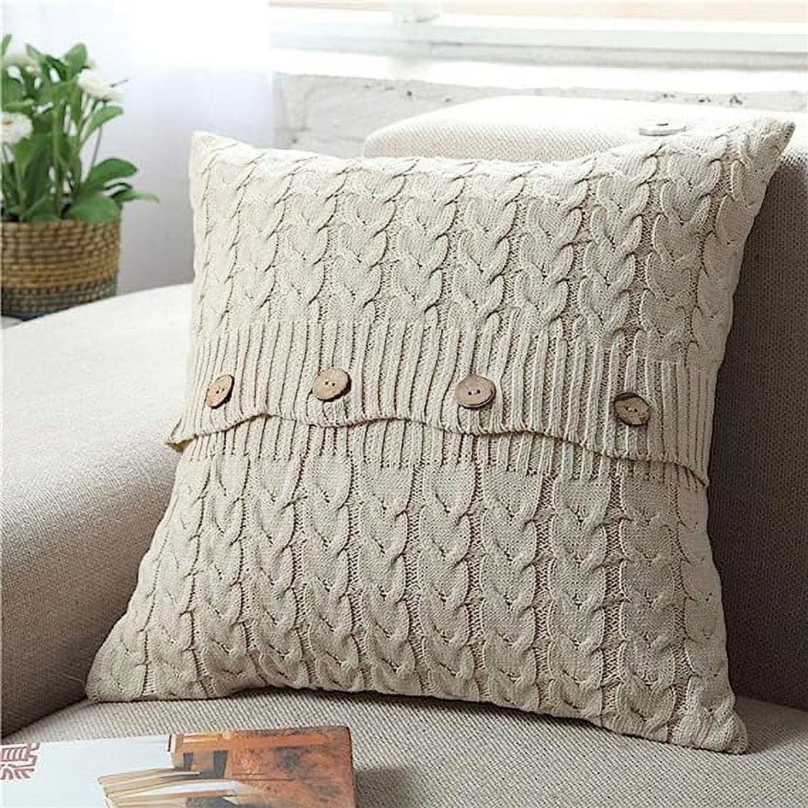 とっておきし福袋 Nvzi Cotton Cable Knit Pillow Cover Soft Warm Throw Pillow アンティーク雑貨