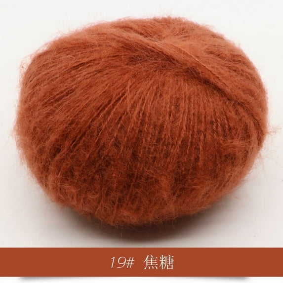 Nvzi Crochet Yarn, mohair,25g 1 roll, Blended Fiber – Ideal for Scarves,Sweaters, Home Decor, Soft, Warm & Skin-Friendly Crochet Yarn for DIY Crafts,Suitable for autumn and winter,light coffee