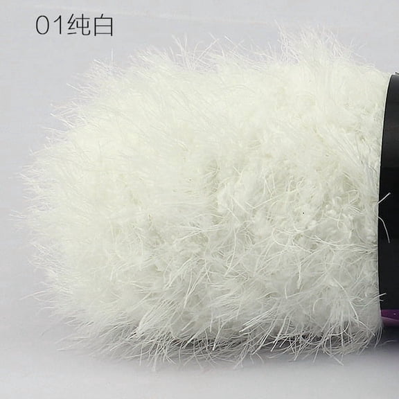 Nvzi Crocheting Soft Yarn, Mink Velvet Material, Ultra Soft & Smooth, Ideal for Hats, Blankets & DIY Crafts ,Perfect for Beginners & Experts, Premium Crocheting Soft Yarn​，white