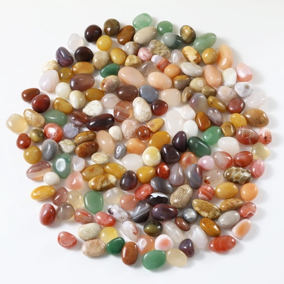 Nvzi Crystal Gravel for Fish Tank, Polished Stones, Aquarium Rocks, Agate Stone, Polished Rocks, Glass gems, Aquarium Pebbles, Decorative Stones(1Lb)