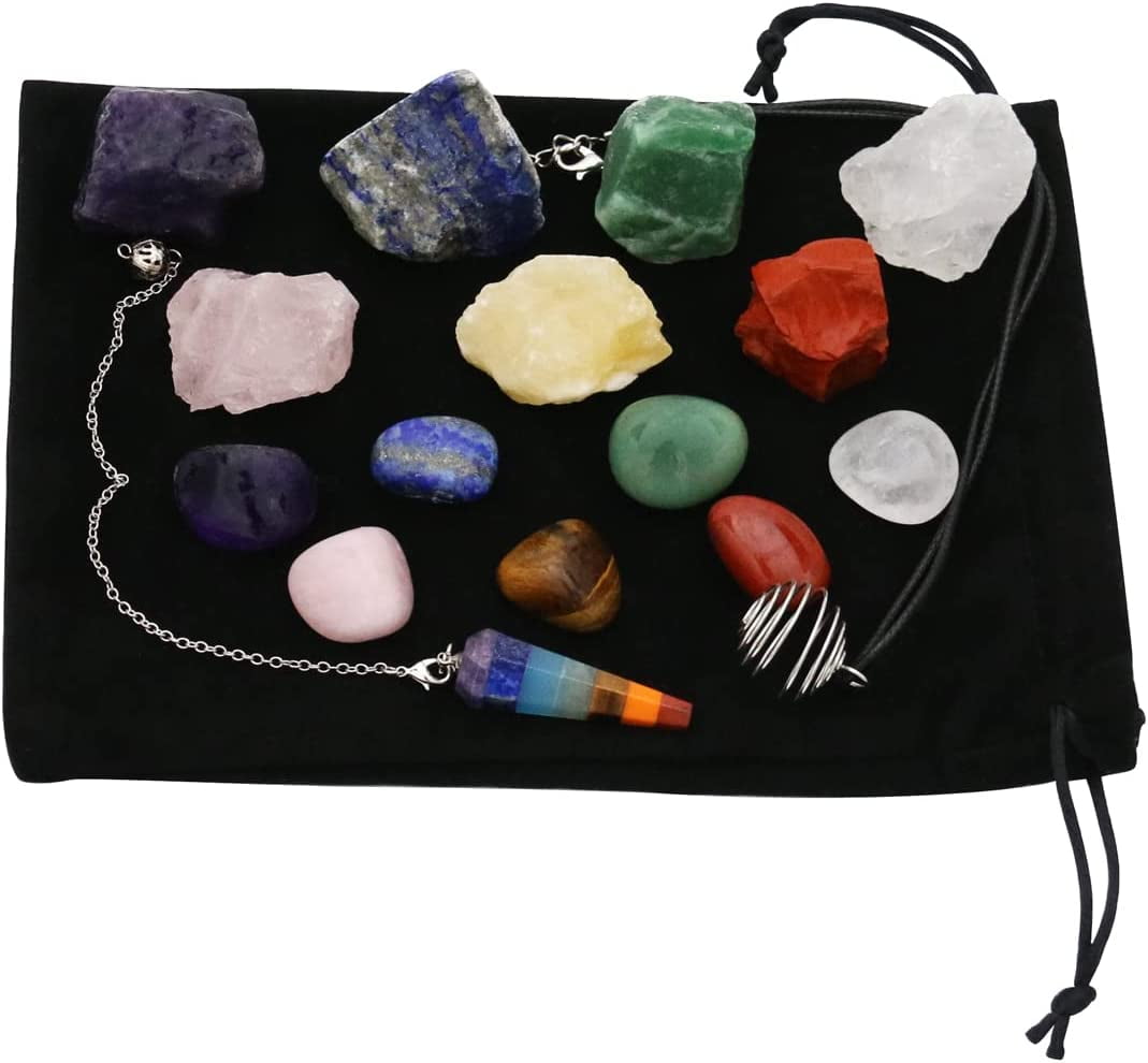 Nvzi Crystals and Healing Stones Set, Rocks for Tumbling, Gemstones and ...