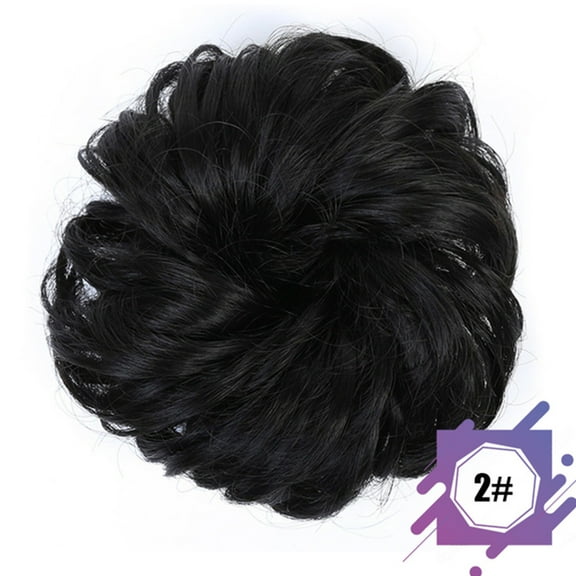 Nvzi Curly Bun Hair Piece- ,1 Pcs Jet Black Hairpieces for Updos, Size 14*8.9CM/5.5*13.5in, Natural-Looking Curly Texture, Durable Lightweight Design for Easy Hairstyling