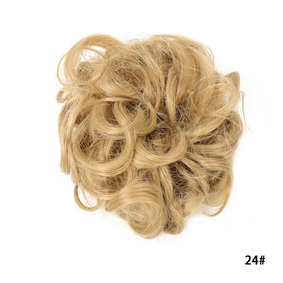 Nvzi Curly Bun Hair Piece- ,1 Pcs Medium gold Hairpieces for Updos, Size 14*8.9CM/5.5*13.5in, Natural-Looking Curly Texture, Durable Lightweight Design for Easy Hairstyling