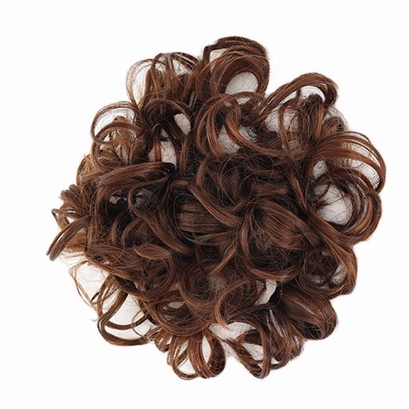 Nvzi Curly Bun Hair Piece - Hair Bun Extension for, 70CM Length, Medium Brown , 1 Pcs Heat-Resistant High-Temperature Silk, Natural-Looking Hair Pieces for & Special Occasions Hairstyling