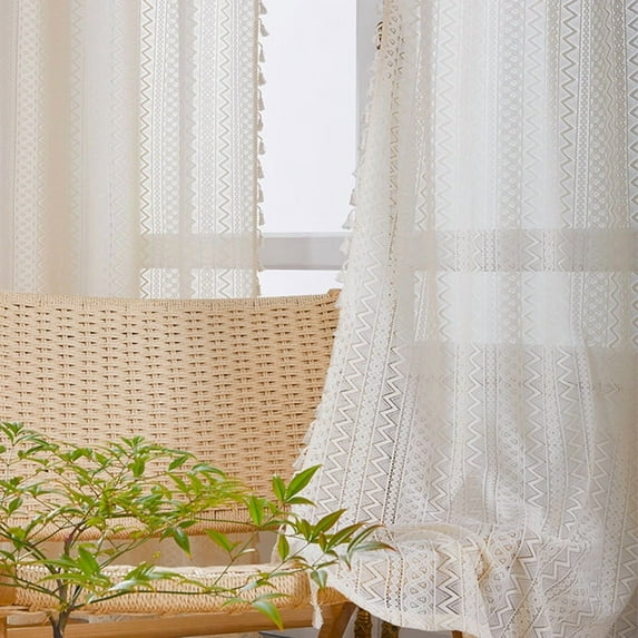 Nvzi Curtains, 2 slice Beige Gauzy Curtains 140*200CM, Light Filtering Rod Pocket Sheer Drapes, Breathable Polyester Curtains for Bedroom Living Room - Summer Curtains for Bedroom Decor