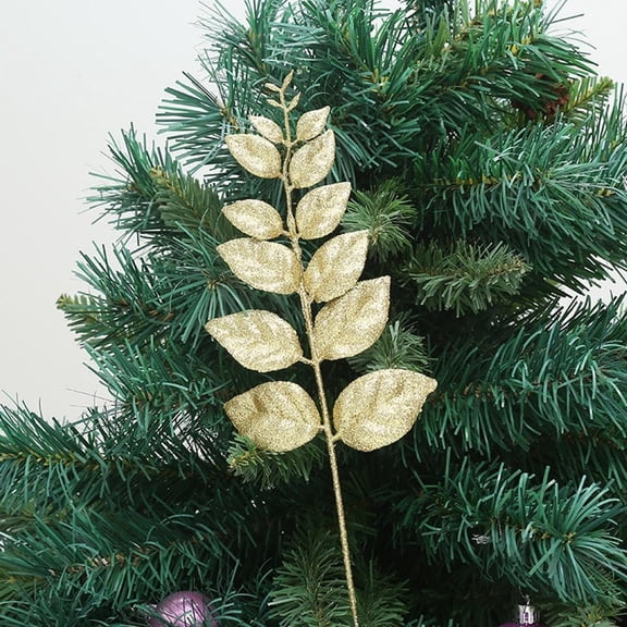 Nvzi DIY Simulated Leaf Xmas Tree Garland Hanging Decor Artificial Plants Wedding Decoration,Gold