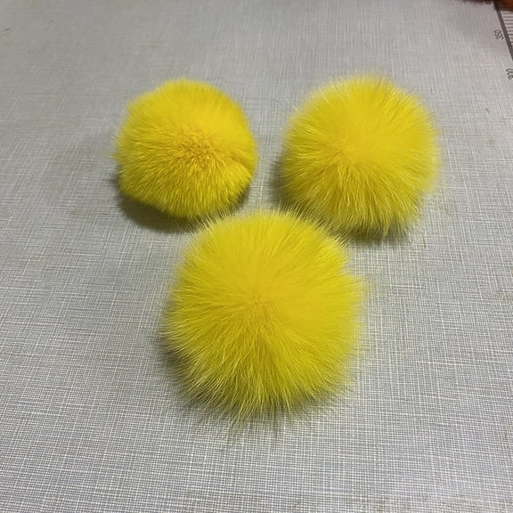 Nvzi DIY plush ball 10 pieces Yellow, 3.54in craft fur ball, used for knitting accessories, keychains and bag accessories, craft decoration