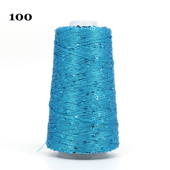 Nvzi Dark Blue glitter yarn spool -1 roll, 1.76 ounces/50g glitter yarn, with plastic thread spool, sewing thread, knitting crochet, embroidery, Christmas wedding party decoration