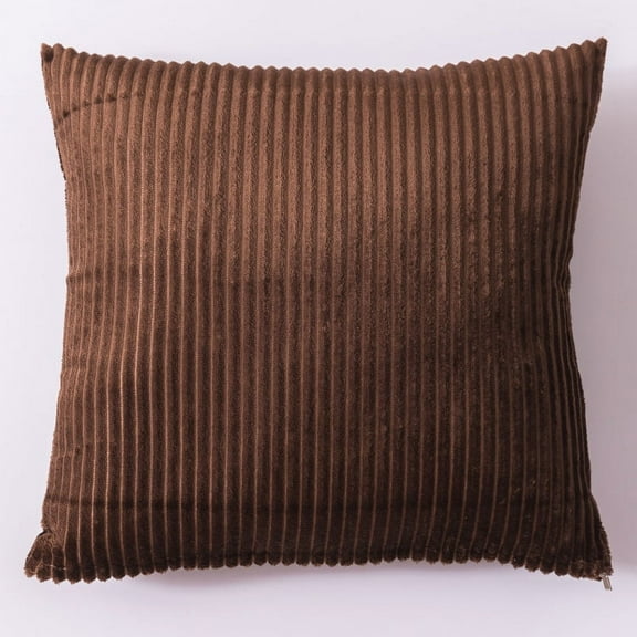 Nvzi Dark Brown soft pillow 1 piece, 16 * 16 inches (including insert) - striped sofa pillow, comfortable and warm winter pillow, perfect for living room, bedroom, winter home decoration