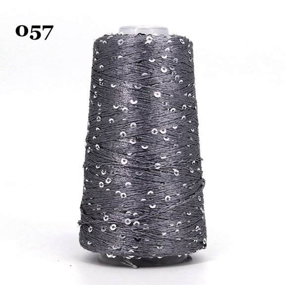 Nvzi Dark Gray glitter yarn spool -1 roll, 1.76 ounces/50g glitter yarn, with plastic thread spool, sewing thread, knitting crochet, embroidery, Christmas wedding party decoration