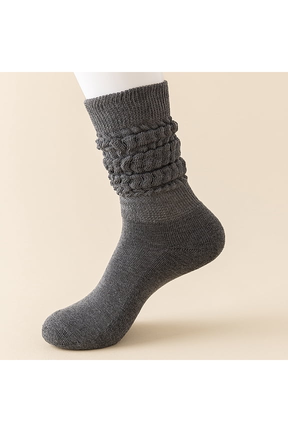 Dark Gray stacking socks -5 pairs, one size fits all, suitable for all women's socks, boot socks, casual sports socks, fashionable casual stacking socks, suitable for daily wear