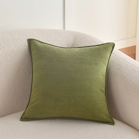 Nvzi Dark Green decorative pillow 18 18 inches, plush texture soft solid square pillow, suitable for living room sofa, bedroom decoration pillow, winter farmhouse decoration, 1 piece