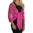thumbnail image 1 of Nvzi Dark Pink Women's Sparkling Shawl -3 pieces, 18 × 63 inch metal sparkling evening gown shawl, formal wedding guest shawl, comfortable and charming clothing accessories, 1 of 2