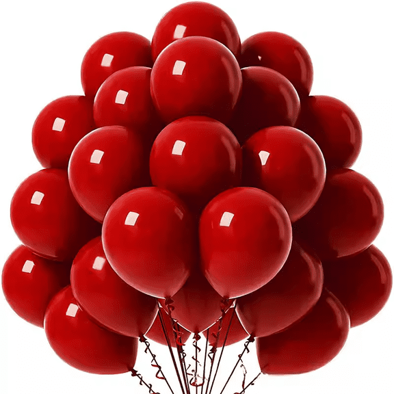 Nvzi Dark Red Latex Party Balloon Set -40 pieces, 10 inches, durable and long-lasting, suitable for Valentine's Day, wedding, birthday, engagement, indoor and outdoor decoration