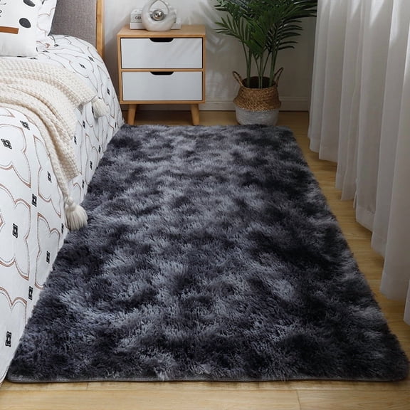 Nvzi Dark grey Bedroom Carpet - 19.69x31.5in(50x80cm) Soft Rug, Living Room Rug, Room Carpet for Home Decor & Warmth, Durable & Non-Slip Polyester Carpet​