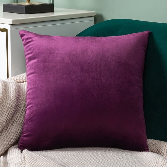 Nvzi Decorative Pillow, 18 x 18 inch Purple short plush pillow, plush square pillow, soft sofa pillow for modern farmhouse decoration and autumn home decoration, 1 piece