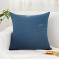 thumbnail image 1 of Nvzi Decorative Pillow, 35x55cm Dark bluePlain Throw Pillow, 1 Pcs Accent Pillows for Couch with Linen-Cotton Cover & PP Cotton Filling, Soft Comfortable Cushion for Sofa, Bed, Living Room, 1 of 4