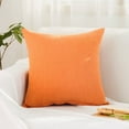 thumbnail image 1 of Nvzi Decorative Pillow, 45*45cm OrangePlain Throw Pillow, 1 Pcs Accent Pillows for Couch with Linen-Cotton Cover & PP Cotton Filling, Soft Comfortable Cushion for Sofa, Bed, Living Room, 1 of 4