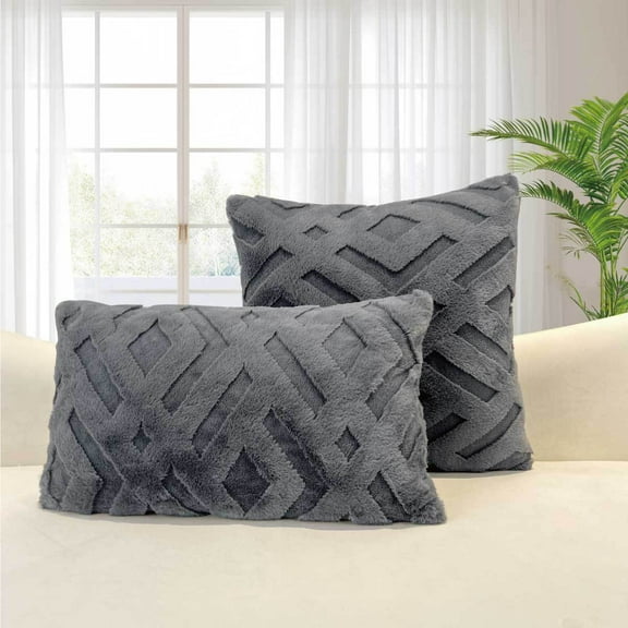 Nvzi Decorative Pillow, Bed Accent Pillows 45*45cm, dark grey Pillow Decorative for Sofa with Soft Plush Cover & PP Cotton Filling, 1 Piece Soft Throw Pillow, Cozy & Versatile Home Decor