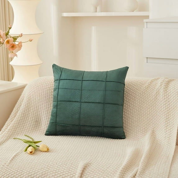 Nvzi Decorative Pillow, Bed Throw Pillows 45*45CM, Dark green ordinary Throw Pillow with Soft Plush Cover & Polyester Filling, 1 Piece for Home Decor, Comfortable & Elegant