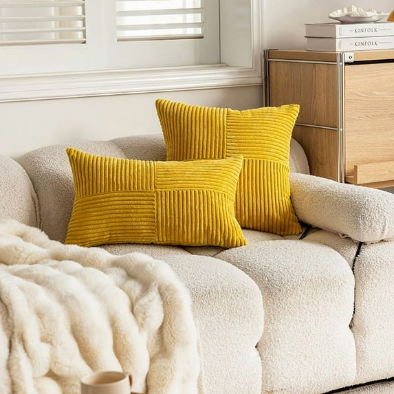 Nvzi Decorative Pillow, Sofa Pillows for Living Room 30*50cm yellow, 1 Pcs- Polyester Cover with PP Cotton Filling, Pillow Decorative for Bed, Soft Accent for Sofa, Bedroom & Home Decoration 