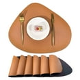 thumbnail image 1 of Nvzi Dinner Mat, 4 Pcs Small Placemats Leather 42.5*30cmSmall Placemats for Small Table, Dining Table Protectors, Stylish Table Deco ， Brown + black, 1 of 4