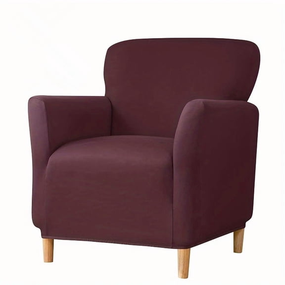 Nvzi Elastic Sofa Cover -1 seat anti slip chair cover, durable furniture protector for cleaning, single sofa elastic bottom elastic sofa cover, Dark Brown, 1 piece