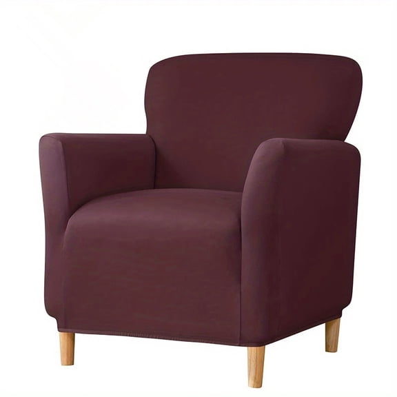 Nvzi Elastic Sofa Cover -1 seat anti slip chair cover, durable furniture protector for cleaning, single sofa elastic bottom elastic sofa cover, Dark Brown, 2 pieces