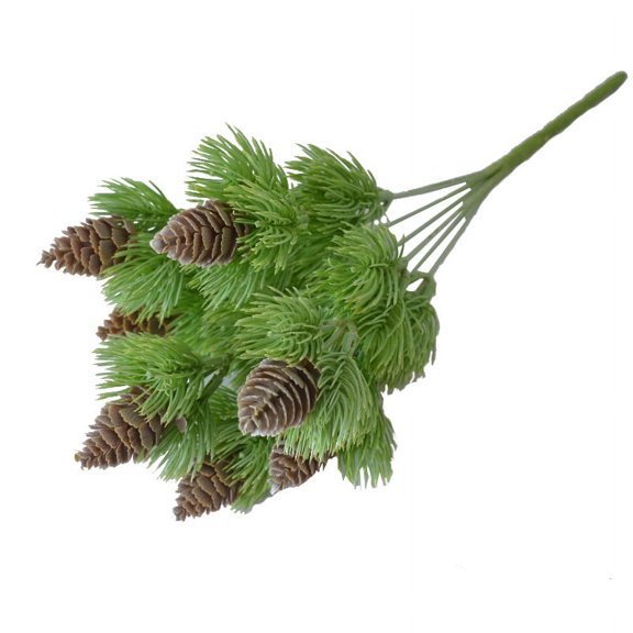 Nvzi Fake Cedar Branches and Artificial Pine Plastic Shrubs Bundled with Artificial Green Shrubs Table Center Decoration Layout Home Kitchen Office Indoor and Outdoor Decoration 7 Forks