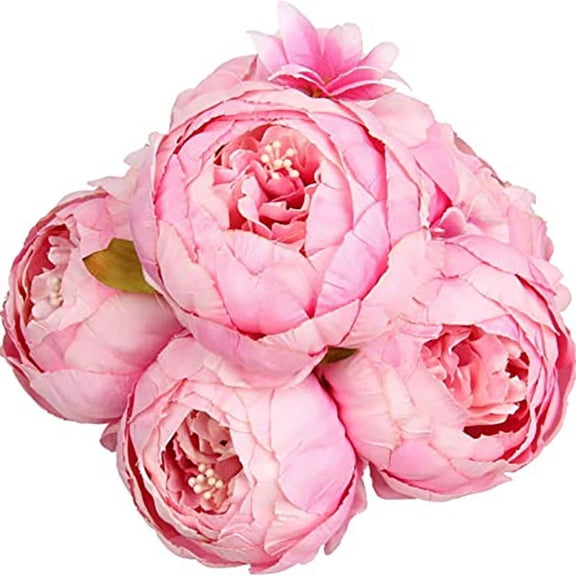 Nvzi Fake Flowers Vintage Artificial Peonies Silk Flowers Wedding Home Decor, 1-Pack ( Pink)