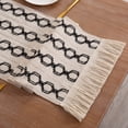 thumbnail image 1 of Nvzi Farmhouse Dining Table Runner Rustic Boho Table Runner for Coffee Table 70" Long Macrame Woven Table Runner for Christmas Fall Kitchen Decor, 13x70 Inches（Black and White）, 1 of 4