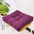 thumbnail image 1 of Nvzi Faux Linen Square Padded Chair Seat Cushion,Soft Solid Chair Pads,Comfortable Sitting for Office,Home or Car 20"x20" Dark Purple, 1 of 4