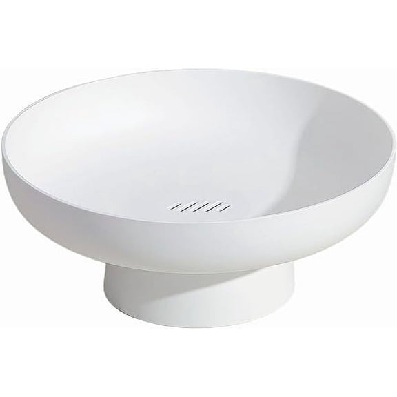 Nvzi Fruit bowl Fruit Basket Multifunctional Drain Fruit Snack Cake Storage Rack Living Room Dining Table Fruit Stand (White)