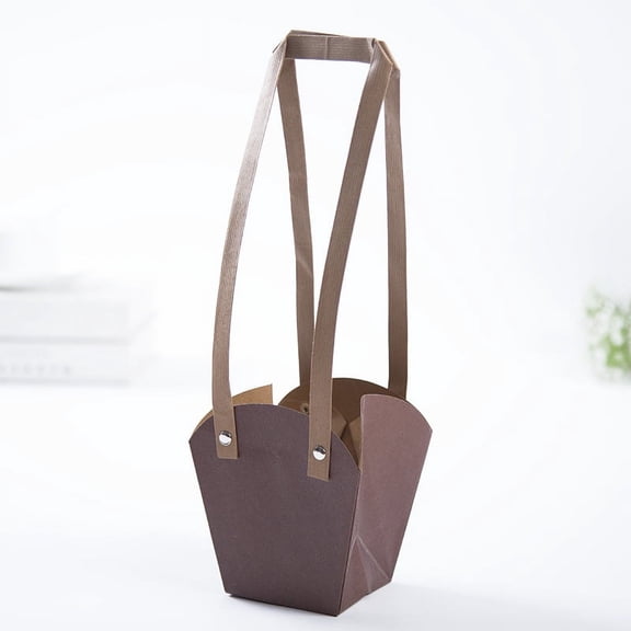 Nvzi Gifts, flowers, gift boxes, packaging bags, kraft paper tote bags, waterproof bags, potted plant packaging bags, paper flower tote bags (brown)