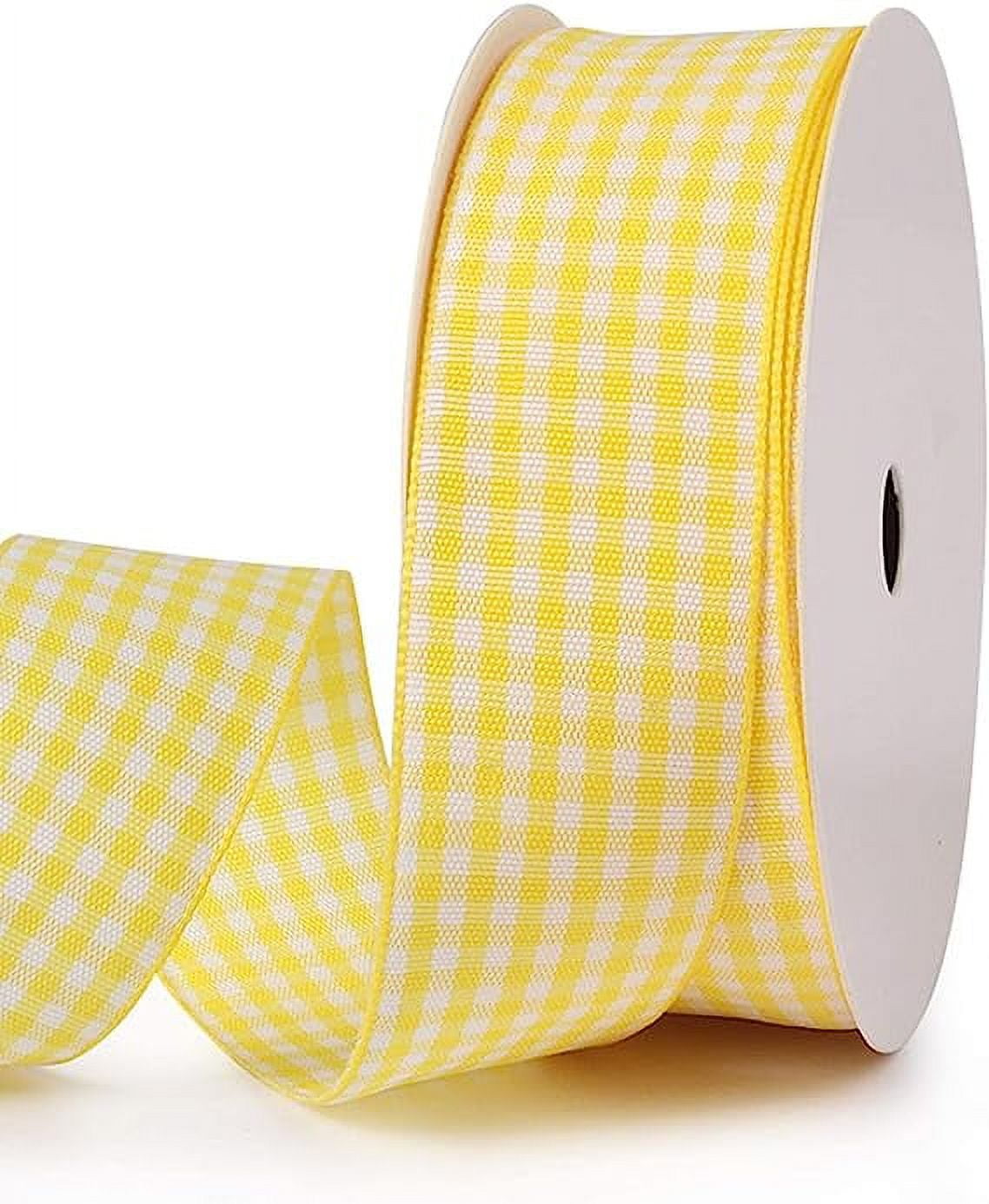 Nvzi Gingham Ribbon Checkered Ribbon 1-Inch Wide Taffeta Plaid Ribbon ...