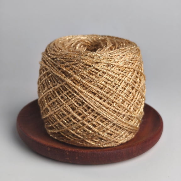 Nvzi Gold metal glitter yarn -3 rolls, each roll weighing 50 grams (approximately 109 yards), with glitter fiber yarn, suitable for holiday sweaters and accessory decoration