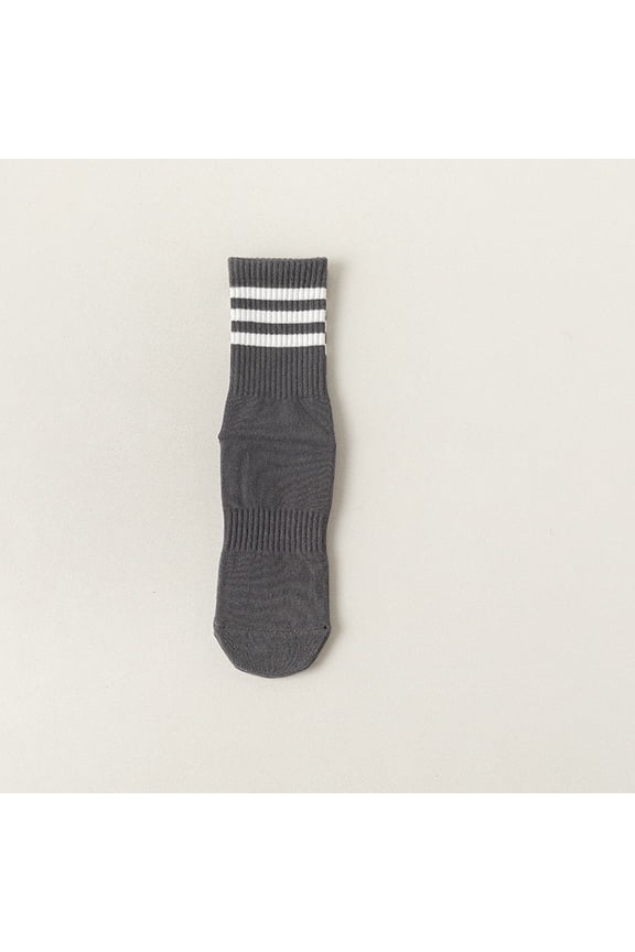 Gray anti slip socks -3 pairs, one size fits all, versatile solid color floor socks, suitable for dancing, exercise, and safety indoor sports anti slip socks