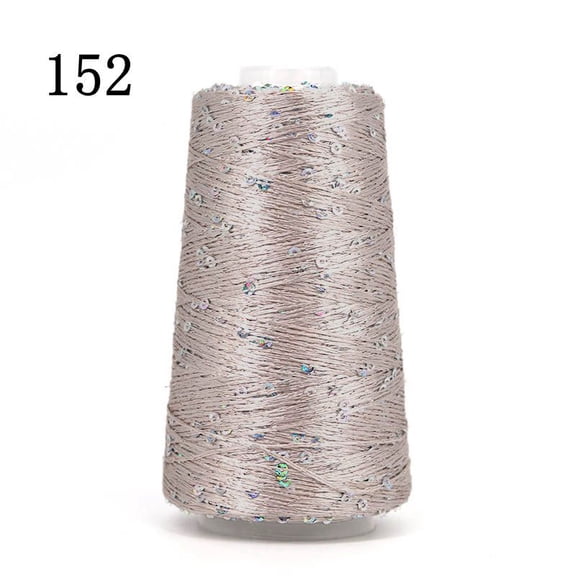 Nvzi Gray glitter yarn spool -1 roll, 1.76 ounces/50g glitter yarn, with plastic thread spool, sewing thread, knitting crochet, embroidery, Christmas wedding party decoration