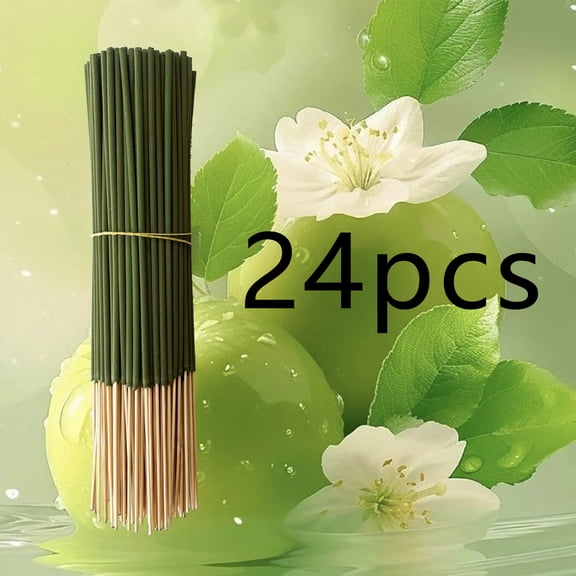 Nvzi Green Bamboo Core Aromatherapy Stick -24 pieces set, 8.66 inches long, used for DIY aromatherapy projects, yoga, meditation, apple aromatherapy