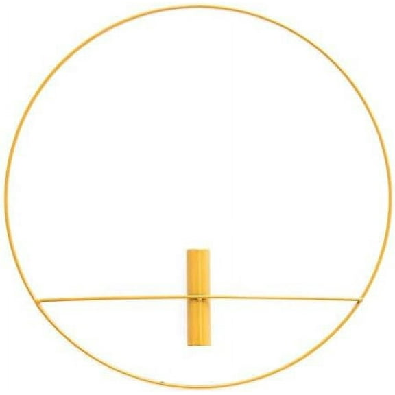 Nvzi Iron Round Wall Sculpture Artificial Flower Stand Metal Wall Decor For Modern Home Decor, Gold Wall Decor For Bedroom, Living Room (Gold Medium)