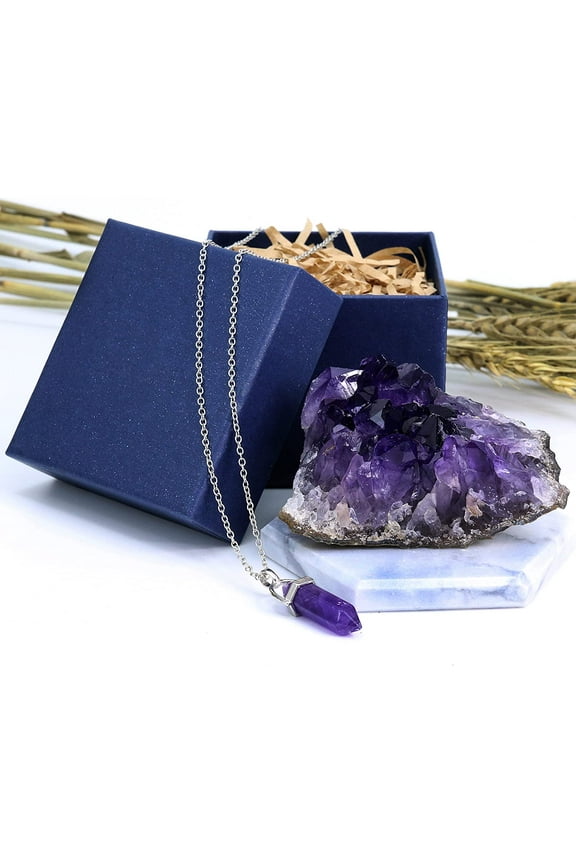 Irregular Freeform Purple Amethyst Necklace, Amethyst Wand Amethyst Crystal Cluster Amethyst Geode
