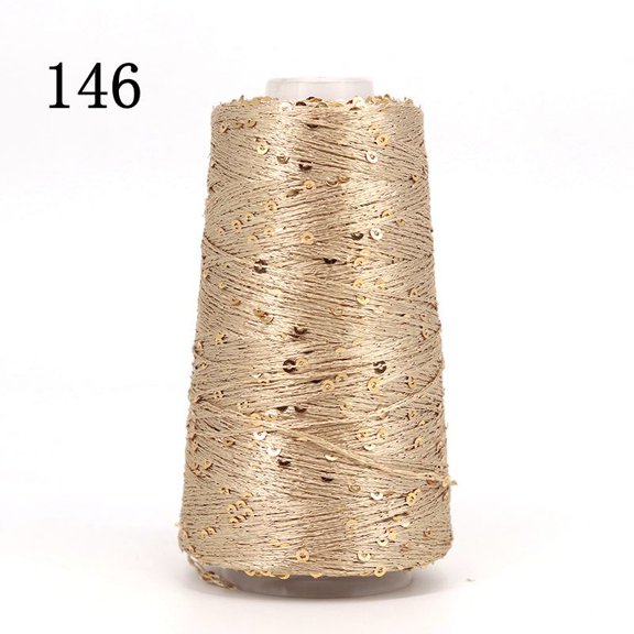 Nvzi Khaki glitter yarn spool -1 roll, 1.76 ounces/50g glitter yarn, with plastic thread spool, sewing thread, knitting crochet, embroidery, Christmas wedding party decoration