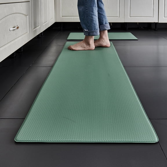 Nvzi Kitchen Mats, 1 Piece Kitchen Anti Fatigue Mat - (45×150cm) Green Fatigue Mats for Kitchen Floor, Non-Slip Kitchen Mat for Home Kitchen Use, Durable Kitchen Mats for Floor