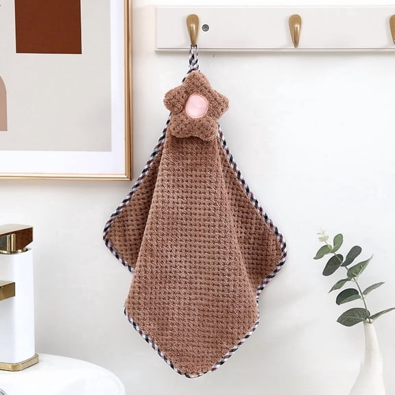 Nvzi Kitchen Towels, 4-Pack Kitchen Towels Set - 45x32cm Brown Kitchen Hand Towels, Absorbent Hand Towels for Kitchen, Soft Reusable Towels for Daily Kitchen Cleaning & Drying Needs