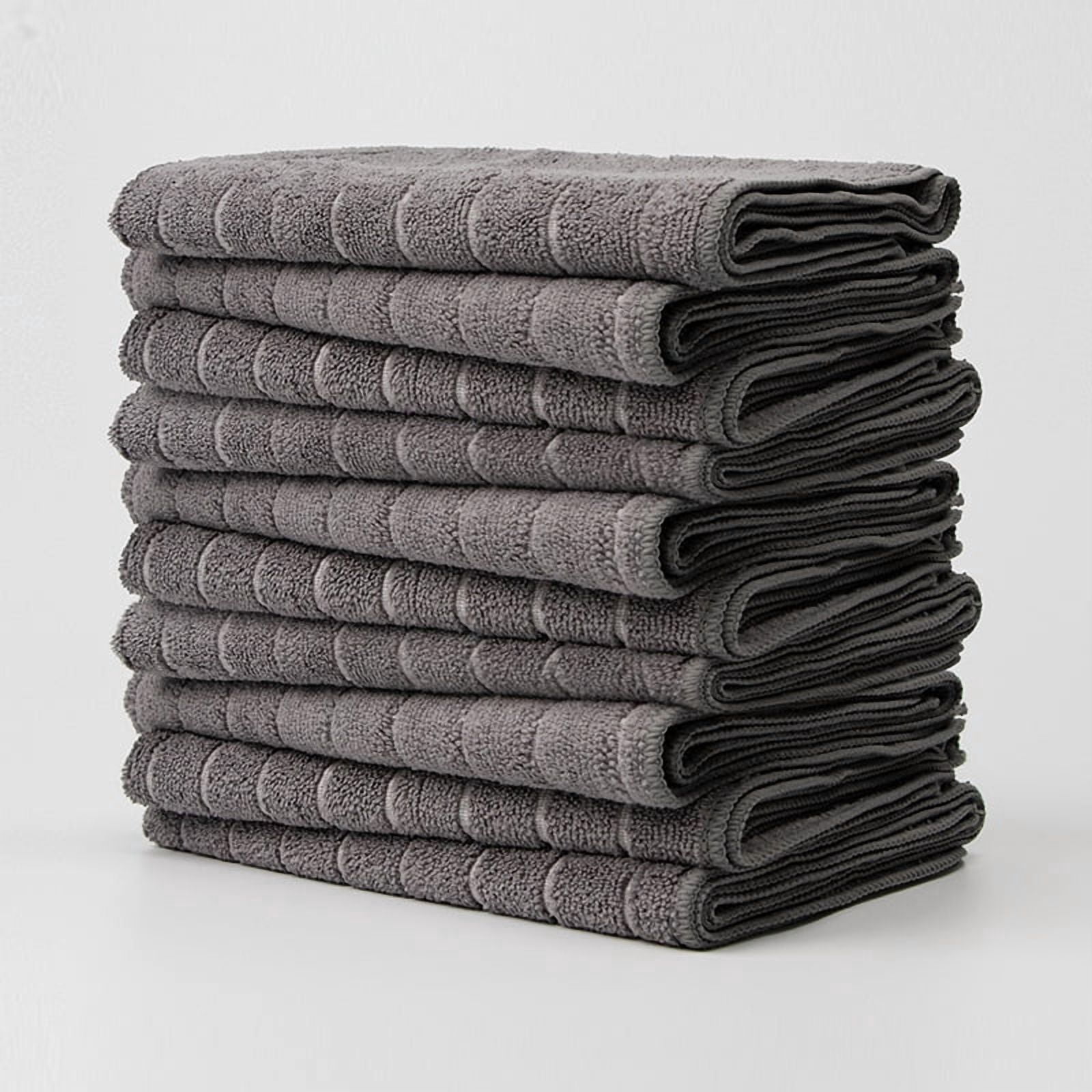 Nvzi Kitchen Towels Set - 6 Pcs Grey 40×60cm (15.75×23.62in) Polyester Dish Towels for Kitchen, Reusable Dish Cloths, Absorbent Towels for Home Kitchen Cleaning & Drying